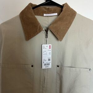 Beige Jacket with Brown Collar